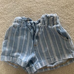 adorable paperbag waist striped shorts